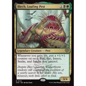 Secrets of Strixhaven - 176 - Blech, Loafing Pest - Rare - BG - Foil (Front)
