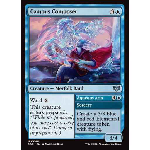 Secrets of Strixhaven - 40 - Campus Composer // Aqueous Aria - Uncommon - U - Foil (Front)