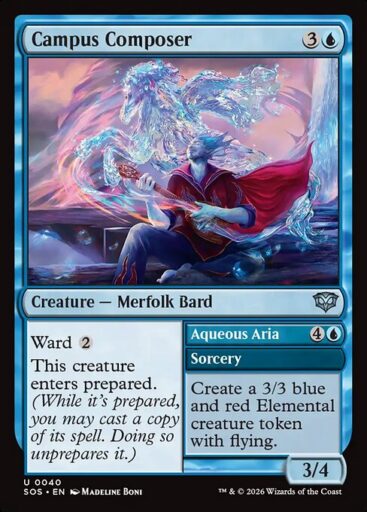 Secrets of Strixhaven - 40 - Campus Composer // Aqueous Aria - Uncommon - U - Non-foil (Front)
