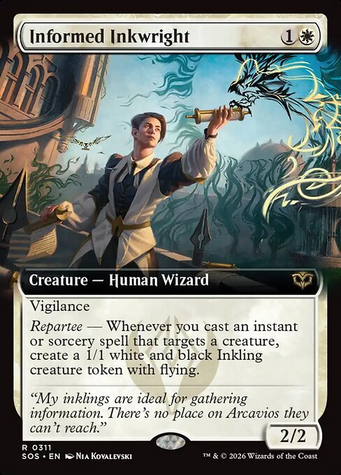 Secrets of Strixhaven - 311 - Informed Inkwright - Rare - W - Non-foil (Front)