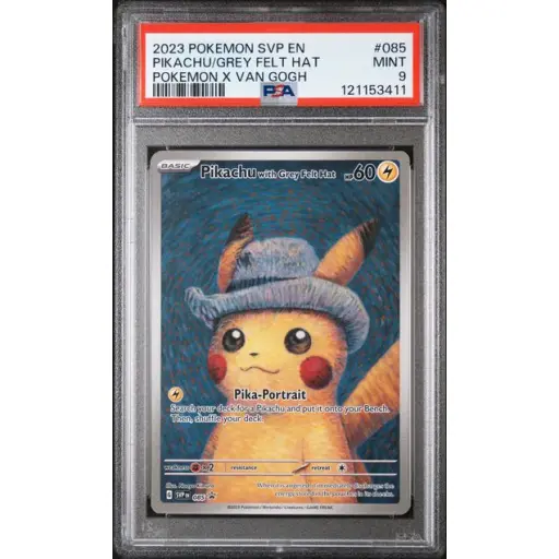 PSA 9 Mint - 2023 Pokemon Promo Pikachu with Grey Felt Hat