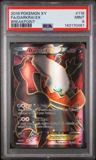 PSA 9 Mint - 2016 Pokemon XY Breakpoint Darkrai EX #118