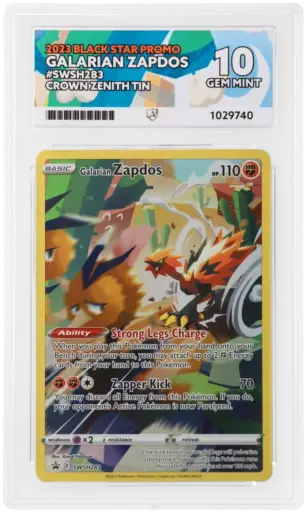 ACE 10 Gem Mint - 2023 Pokemon Black Star Promo Galarian Zapdos #SWSH283