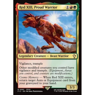 Final Fantasy Commander - 91 - Red XIII, Proud Warrior - Rare - RG - Non-foil (Front)