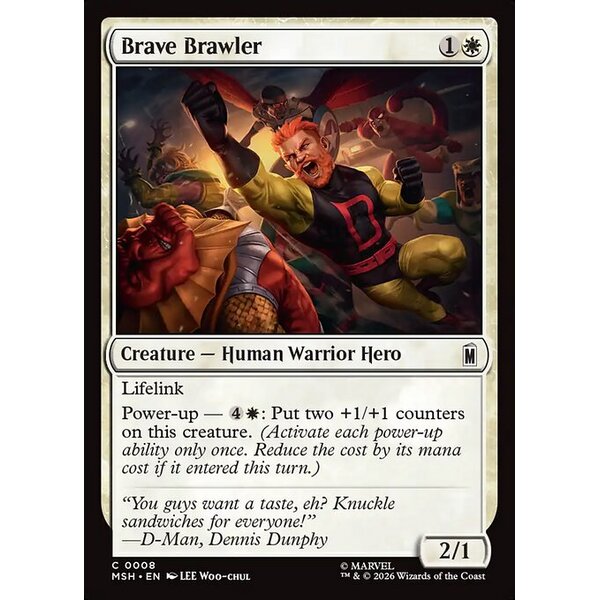 Marvel Super Heroes - 8 - Brave Brawler - Common - W - Non-foil (Front)