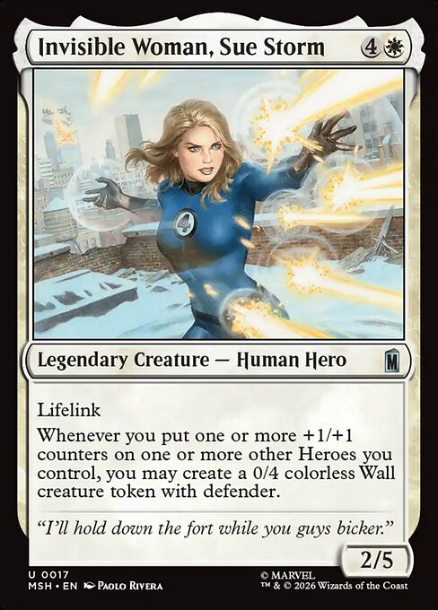 Marvel Super Heroes - 17 - Invisible Woman, Sue Storm - Uncommon - W - Non-foil (Front)