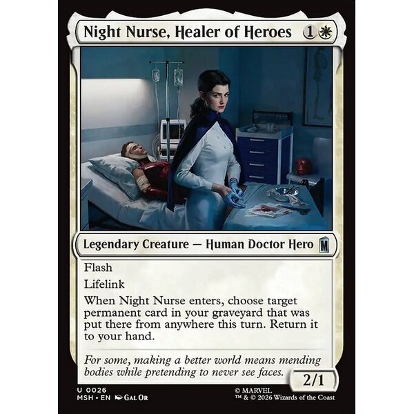 Marvel Super Heroes - 26 - Night Nurse, Healer of Heroes - Uncommon - W - Non-foil (Front)