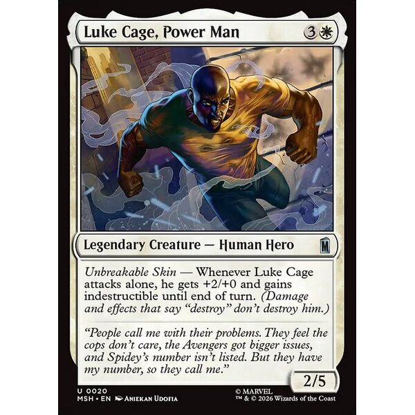 Marvel Super Heroes - 20 - Luke Cage, Power Man - Uncommon - W - Non-foil (Front)