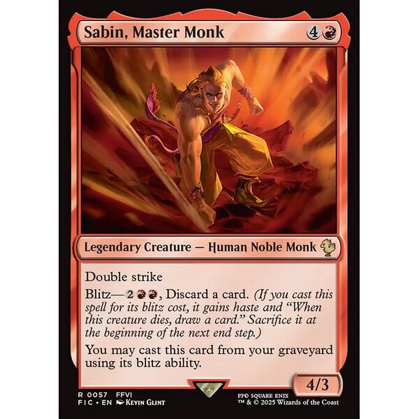 Final Fantasy Commander - 57 - Sabin, Master Monk - Rare - R - Non-foil (Front)