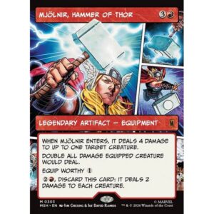 Marvel Super Heroes - 303 - Mjölnir, Hammer of Thor - Mythic - R - Foil (Front)