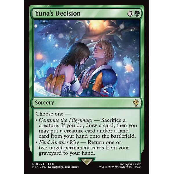 Final Fantasy Commander - 74 - Yuna's Decision - Rare - G - Non-foil (Front)