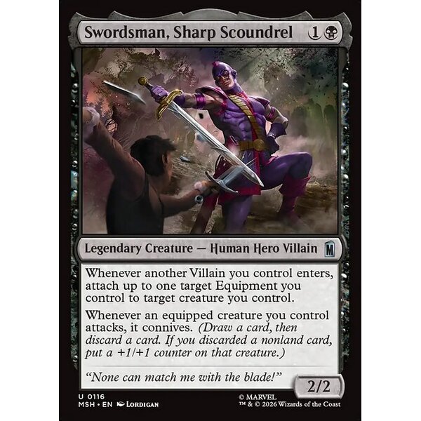 Marvel Super Heroes - 116 - Swordsman, Sharp Scoundrel - Uncommon - B - Non-foil (Front)