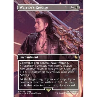 Final Fantasy Commander - 465 - Warrior's Resolve - Rare - W - Foil (Front)