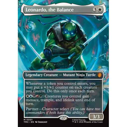 Teenage Mutant Ninja Turtles Eternal - 1 - Leonardo, the Balance - Mythic - W - Foil (Front)