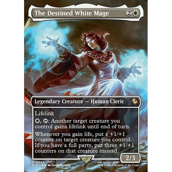 Final Fantasy Commander - 444 - The Destined White Mage - Rare - W - Foil (Front)