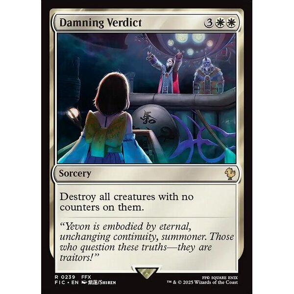 Final Fantasy Commander - 239 - Damning Verdict - Rare - W - Non-foil (Front)