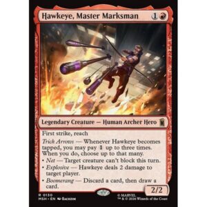 Marvel Super Heroes - 130 - Hawkeye, Master Marksman - Rare - R - Non-foil (Front)