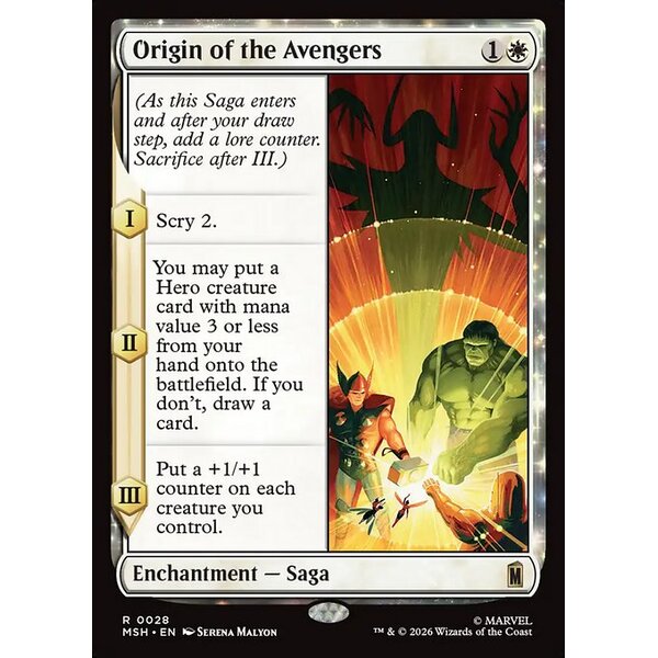 Marvel Super Heroes - 28 - Origin of the Avengers - Rare - W - Non-foil (Front)