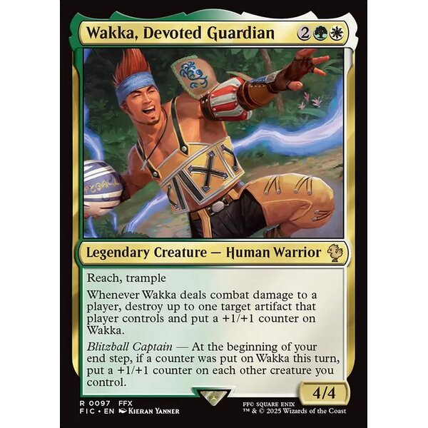 Final Fantasy Commander - 97 - Wakka, Devoted Guardian - Rare - WG - Non-foil (Front)