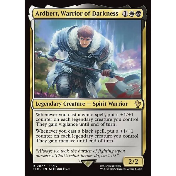 Final Fantasy Commander - 77 - Ardbert, Warrior of Darkness - Rare - WB - Non-foil (Front)