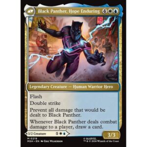 Marvel Super Heroes - 219 - King T'Challa // Black Panther, Hope Enduring - Mythic - C - Non-foil (Back)