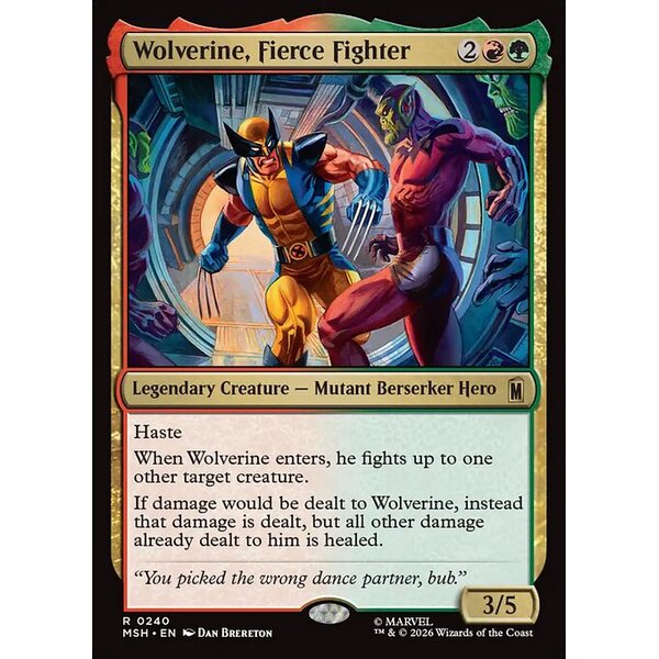 Marvel Super Heroes - 240 - Wolverine, Fierce Fighter - Rare - RG - Non-foil (Front)
