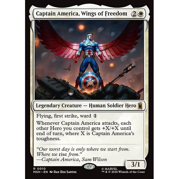 Marvel Super Heroes - 10 - Captain America, Wings of Freedom - Rare - W - Non-foil (Front)