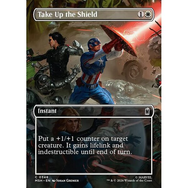Marvel Super Heroes - 348 - Take Up the Shield - Common - W - Non-foil (Front)