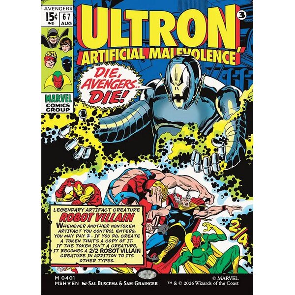 Marvel Super Heroes - 401 - Ultron, Artificial Malevolence - Mythic - C - Foil (Front)