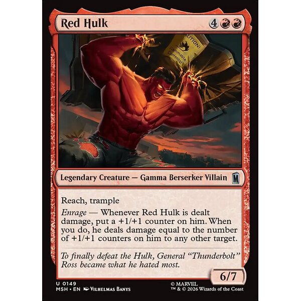 Marvel Super Heroes - 149 - Red Hulk - Uncommon - R - Non-foil (Front)