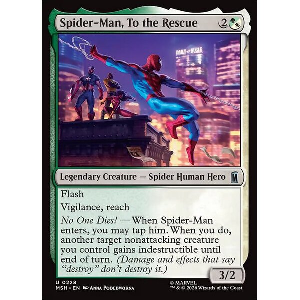 Marvel Super Heroes - 228 - Spider-Man, To the Rescue - Uncommon - WG - Foil (Front)