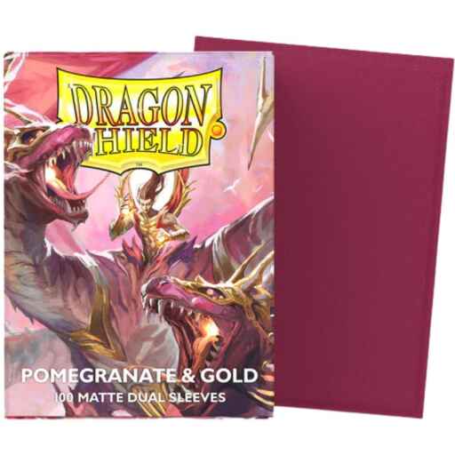 Dragon Shield Standard Matte Dual Sleeves - Pomegranate & Gold