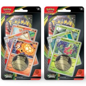 Pokemon Perfect Order Cinderace + Meganium 1-Pack Premium Blister Bundle