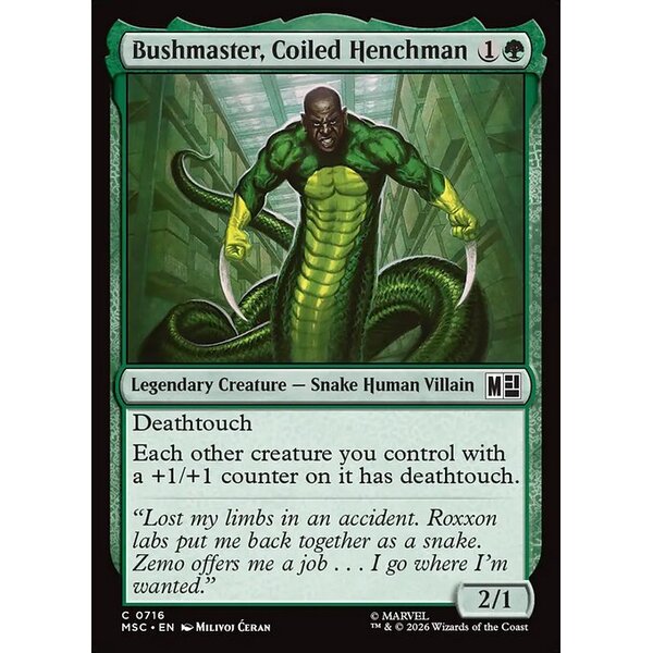 Marvel Super Heroes Commander - 716 - Bushmaster, Coiled Henchman - Common - G - Non-foil (Front)