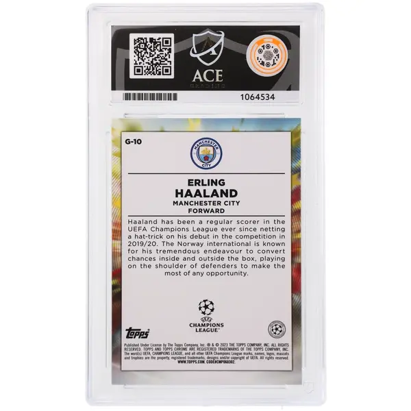 ACE 10 Gem Mint - 2022-23 Topps Chrome Uefa Club Competitions Erling Haaland #G-10 - Bilde 2