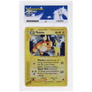 ACE 5 Excellent - 2002 Pokemon Expedition Raichu #25/165
