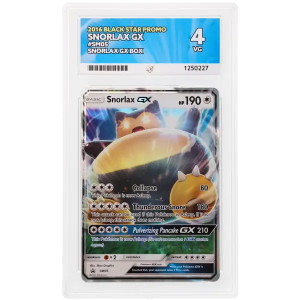 ACE 4 Very Good - 2016 Pokemon Black Star Promo Snorlax Gx #SM05