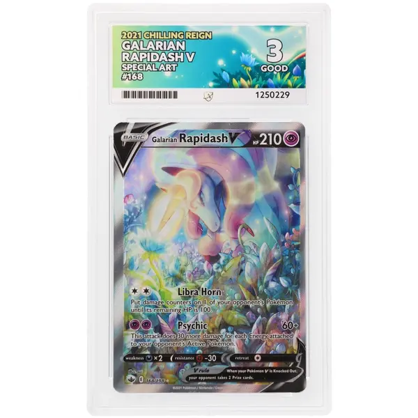 ACE 3 Very Good - 2021 Pokemon Chilling Reign Galarian Rapidash V #168/198