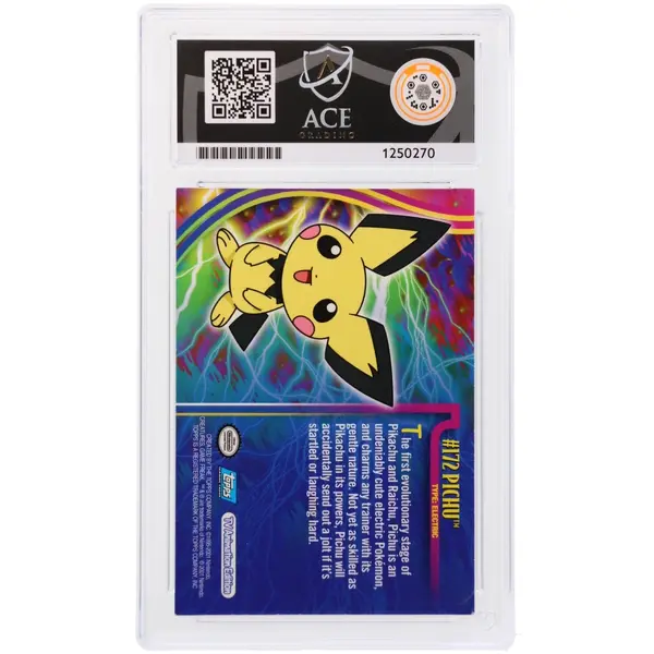 ACE 7 Near Mint - 2001 Topps Pokemon Johto League Champions Pichu #172 - Bilde 2