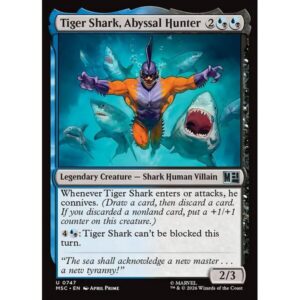 Marvel Super Heroes Commander - 747 - Tiger Shark, Abyssal Hunter - Uncommon - UB - Non-foil (Front)