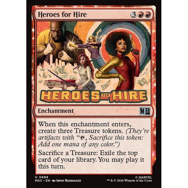 Marvel Super Heroes Commander - 688 - Heroes for Hire - Uncommon - R - Non-foil (Front)