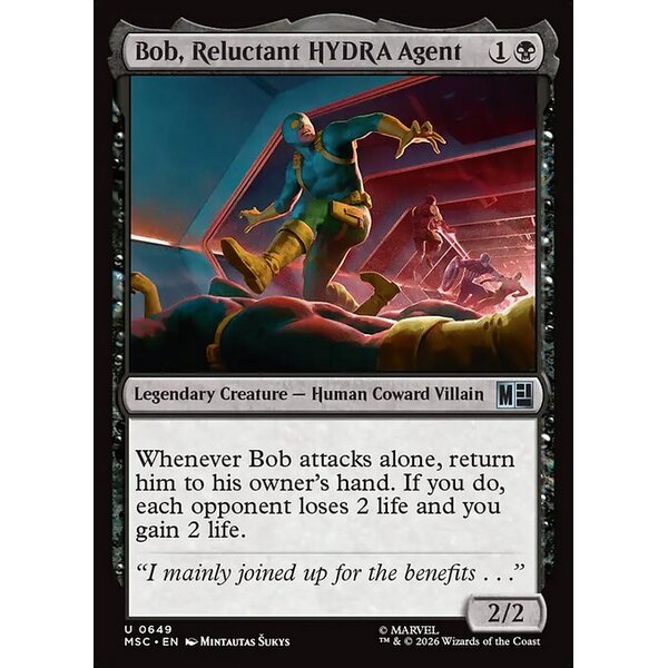 Marvel Super Heroes Commander - 649 - Bob, Reluctant HYDRA Agent - Uncommon - B - Non-foil (Front)