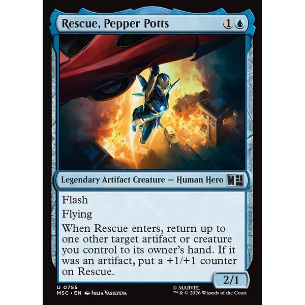 Marvel Super Heroes Commander - 755 - Rescue, Pepper Potts - Uncommon - U - Non-foil (Front)