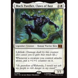 Marvel Super Heroes Commander - 829 - Black Panther, Claws of Bast - Mythic - W - Foil (Front)