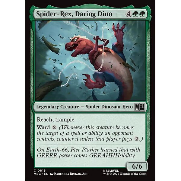 Marvel Super Heroes Commander - 818 - Spider-Rex, Daring Dino - Common - G - Non-foil (Front)