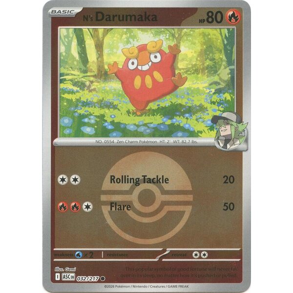 Ascended Heroes - 032/217 - N's Darumaka (Poke Ball) - Reverse Holo