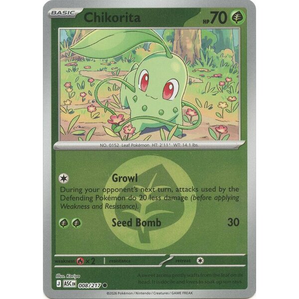 Ascended Heroes - 008/217 - Chikorita (Energy Symbol Pattern) - Reverse Holo