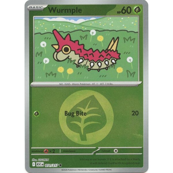 Ascended Heroes - 011/217 - Wurmple (Energy Symbol Pattern) - Reverse Holo