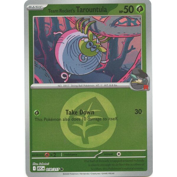 Ascended Heroes - 018/217 - Team Rocket's Tarountula (Energy Symbol Pattern) - Reverse Holo