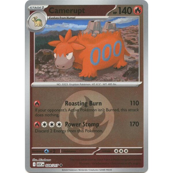 Ascended Heroes - 028/217 - Camerupt (Energy Symbol Pattern) - Reverse Holo